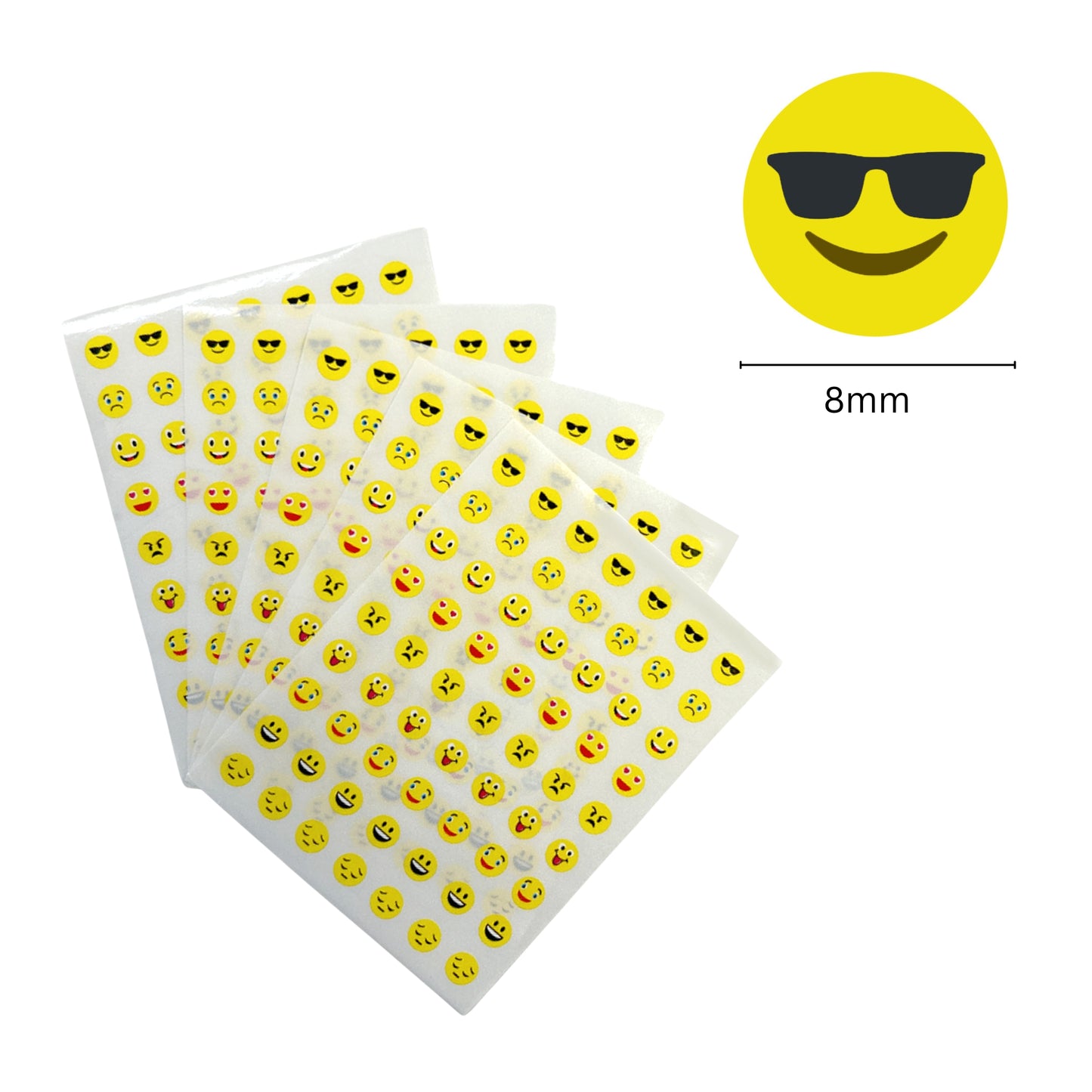 Pack of 1890 Smile Face 8mm Self Adhesive Labels