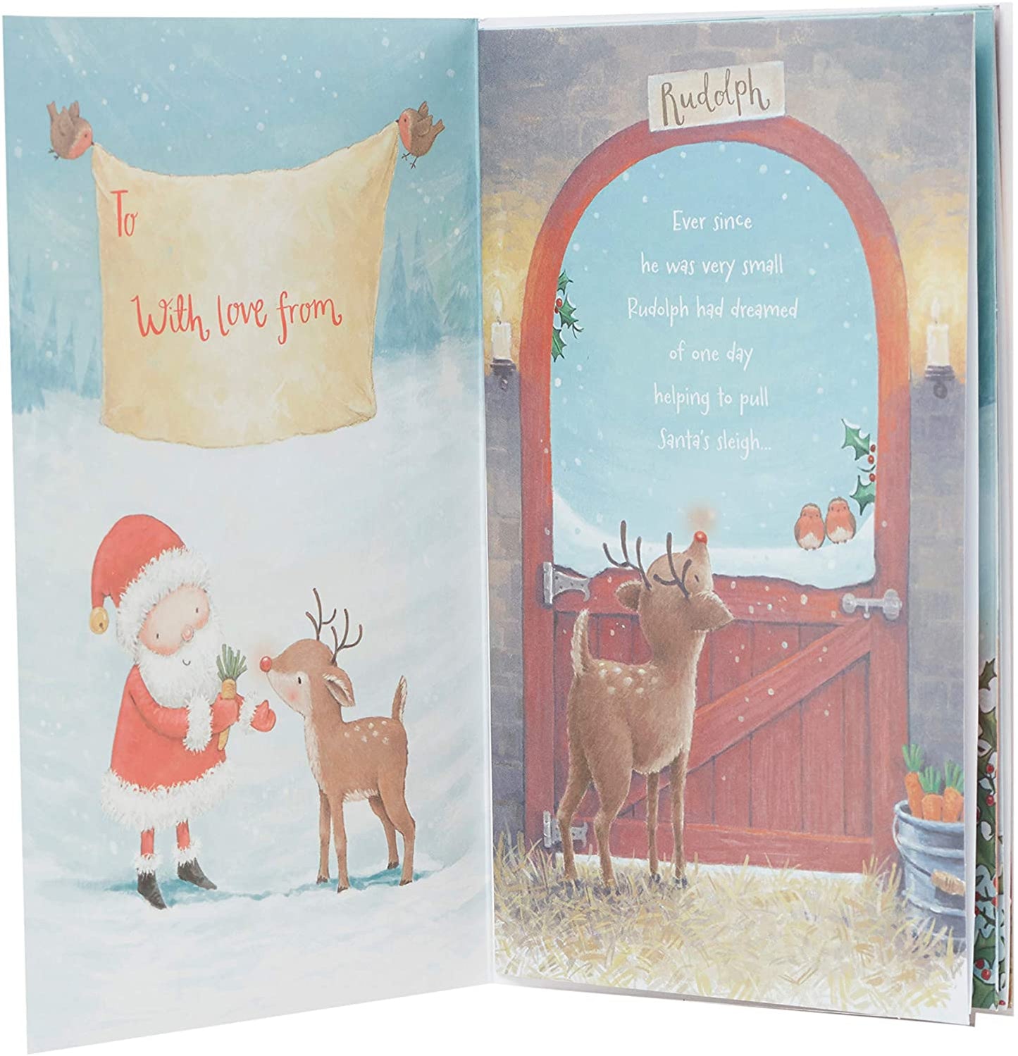 Brilliant Grandson Storybook About Rudolph and Santa Design Christmas Card