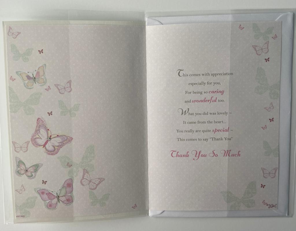 Soft Whispers Thank you Very Much Card Butterfly