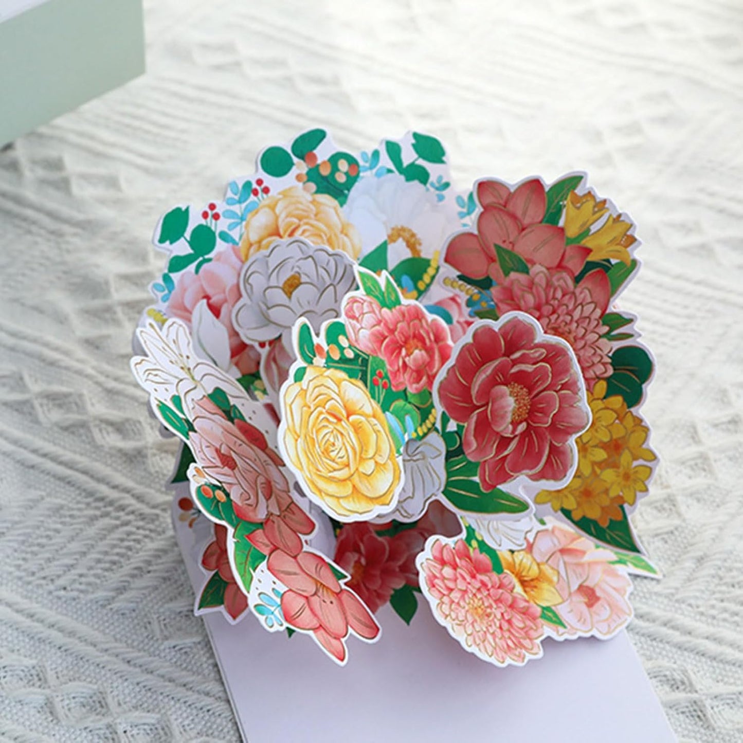 Half‑Masked Floral Bloom 3D Pop Up Greeting Card