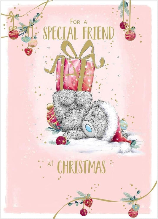 Bear Balancing Gift Special Friend Christmas Card