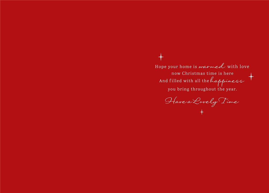 Festive Fireplace Scene Sister and Brother-in-Law Christmas Card