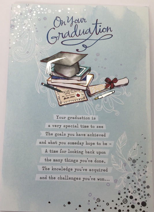 On Your Graduation Papyrus Greeting Card By Traditional Glitter Card Blue