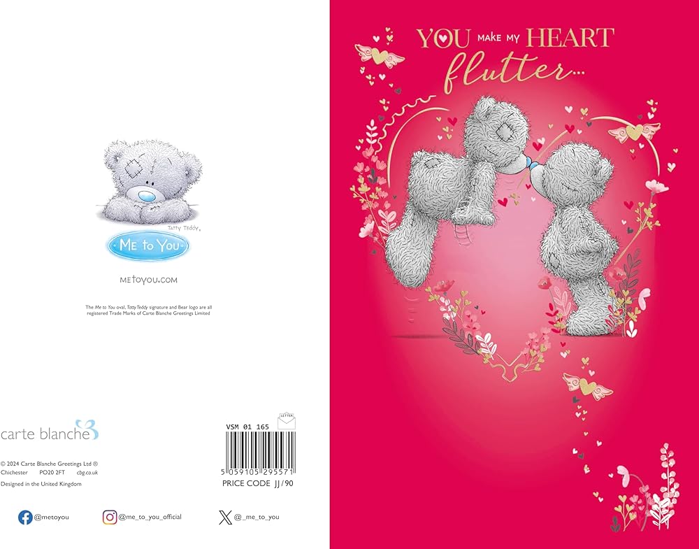 Bears Kissing Open Valentine's Day Card