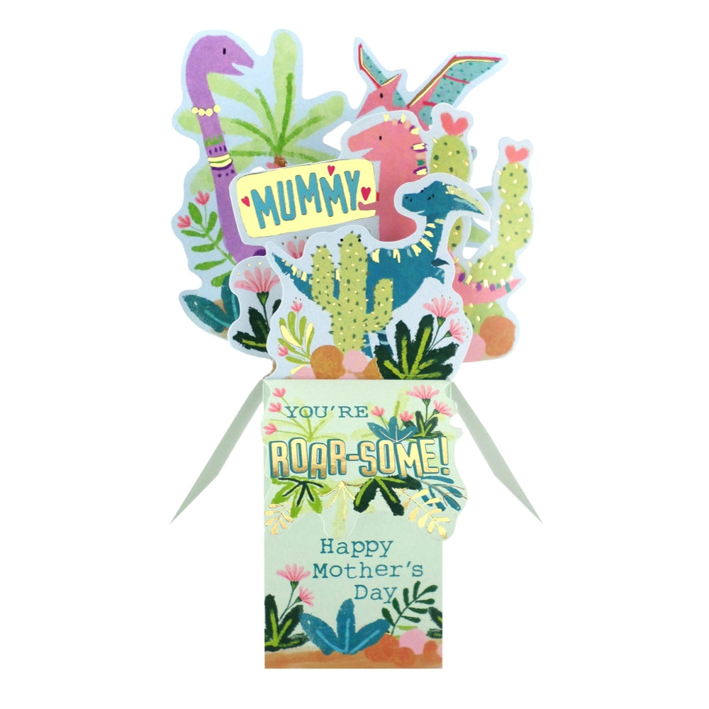 Mummy You're Roarsome Dino-Riffic Fun Mother's Day Pop Up Card