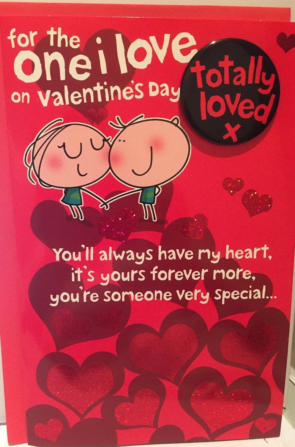 For the One I love Valentine's Day Large Card with Badge