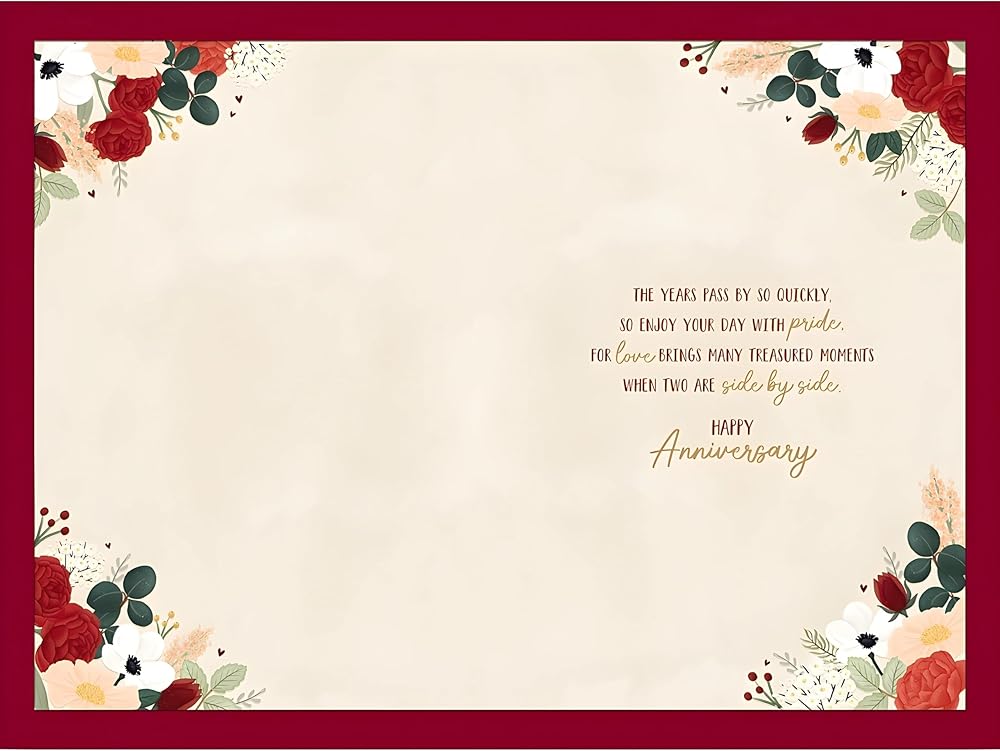 Floral Heart Design Special Couple Anniversary Card