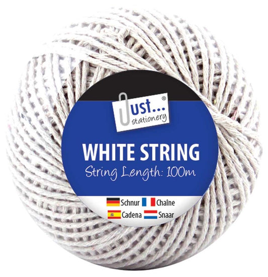  Just Stationery 100m String Ball - White