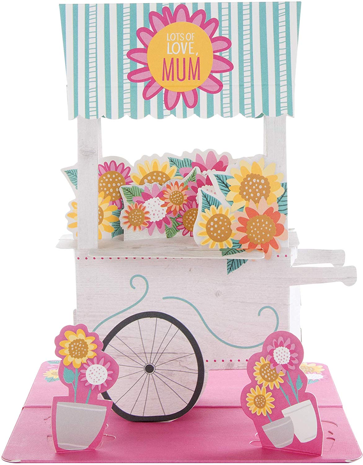 For Mum Flower Cart Pop Up Mother's Day Card