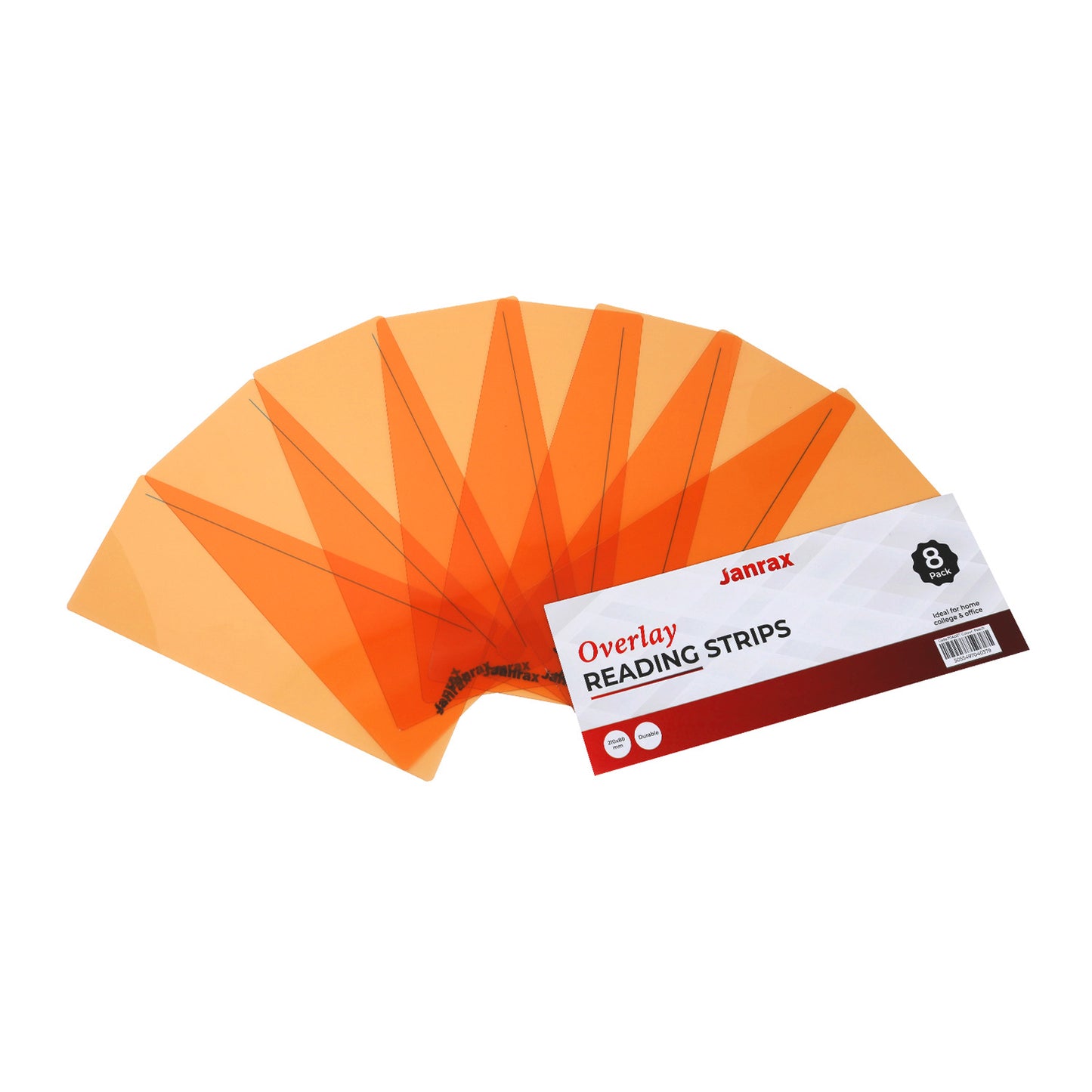 Pack of 24 Peach 210x80mm Dyslexia Overlay Reading Strips – PET Material, Rounded Corners
