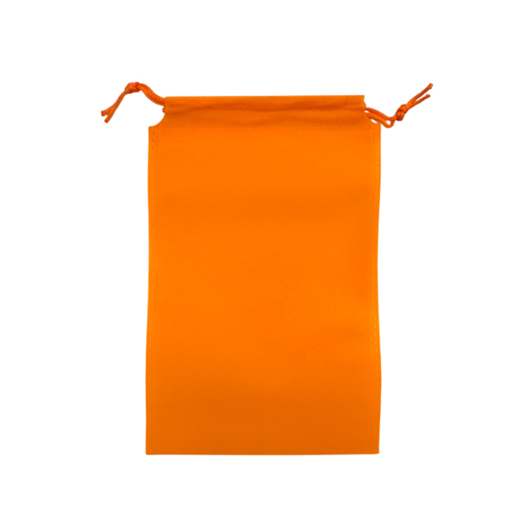 Pack of 50 Orange Coloured 25x16cm Non-Woven Drawstring Bags