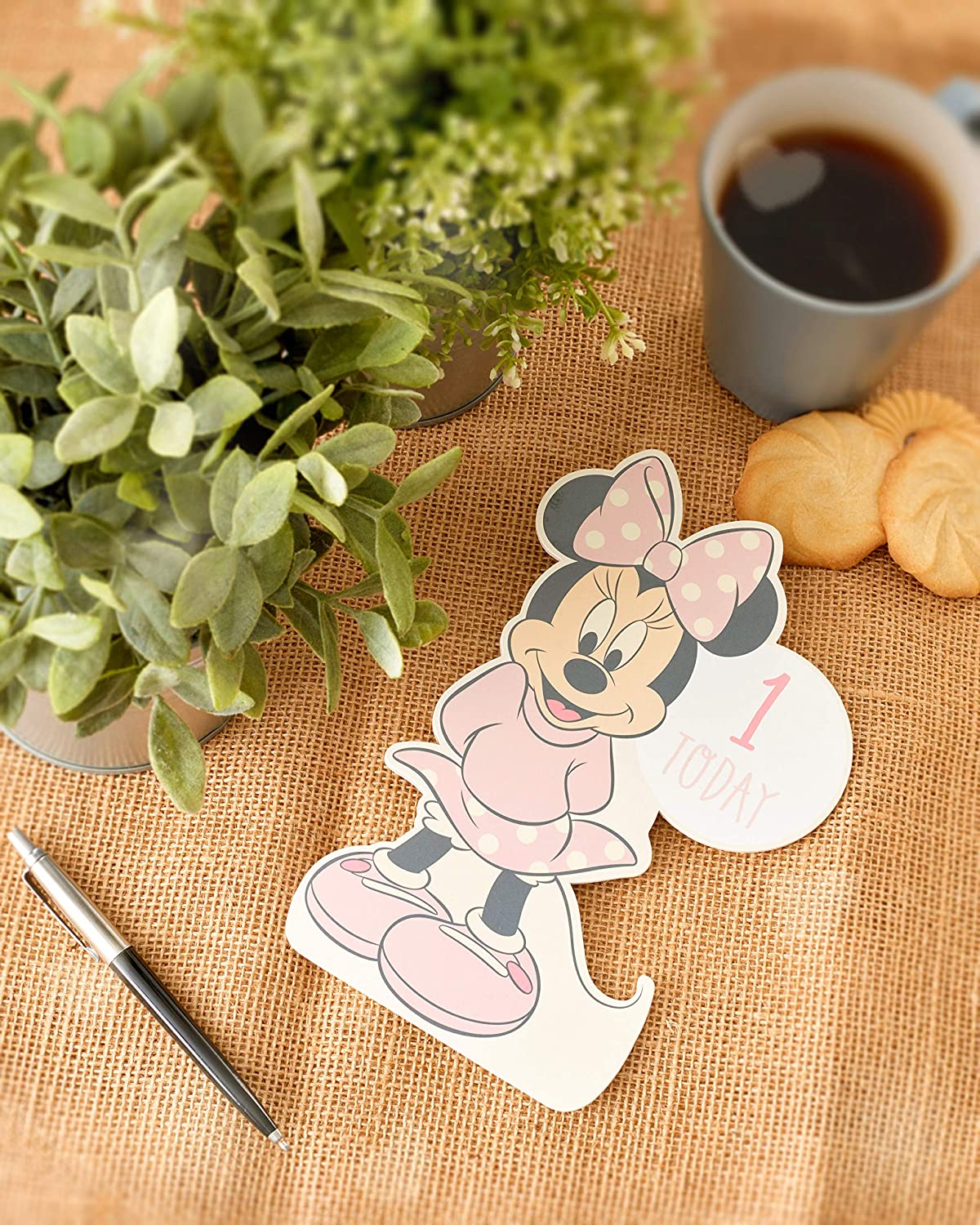 You're 1 Disney Minnie Mouse Die Cut Design Baby Girl Birthday Card