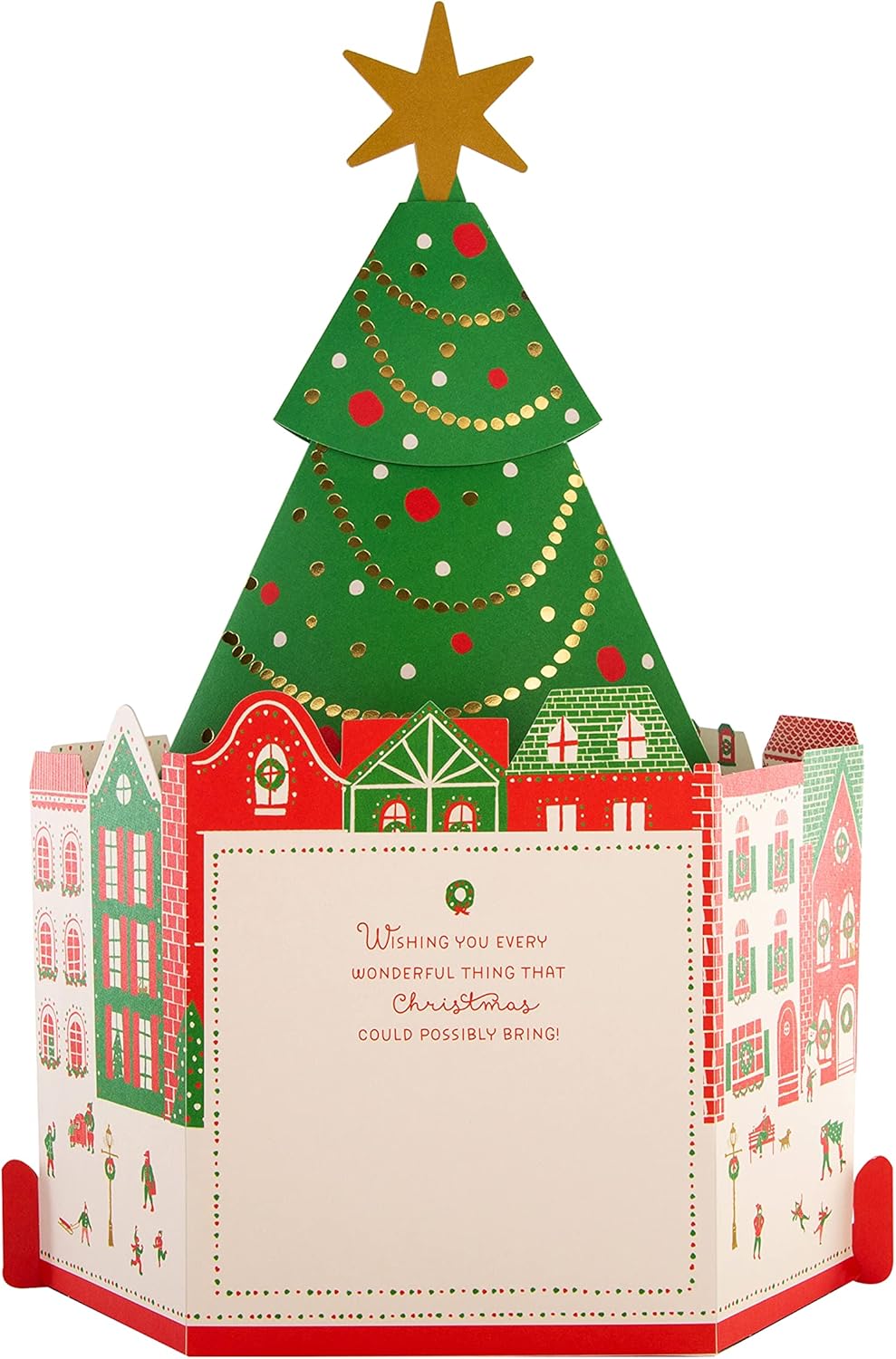 Town Square Tree Design Pop Up 3D Christmas Card