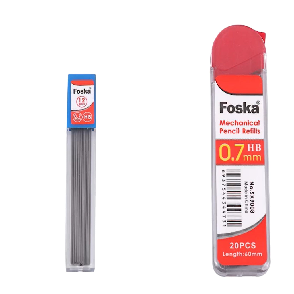 Pack of 12 0.7mm Mechanical Pencil HB Black Lead Refill Tubes