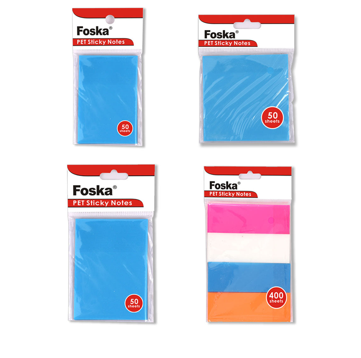 Pack of 50 Coloured Translucent Sticky Notes 75 x 50mm