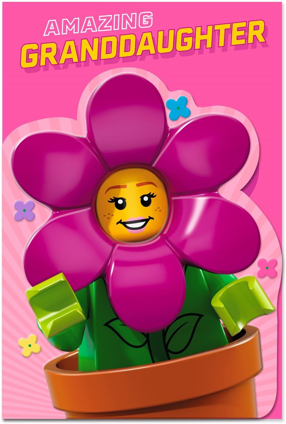 Flower Lego Design Amazing Granddaughter Birthday Card