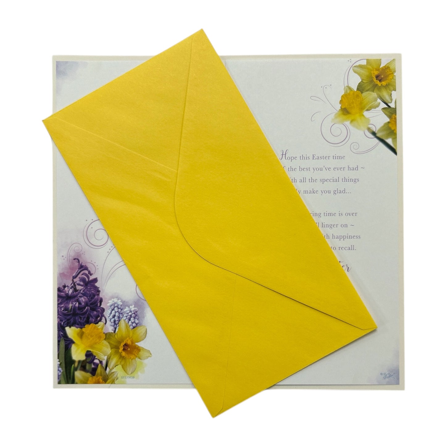 Mam And Dad Lilac And Daffodils Flowers Design Easter Card