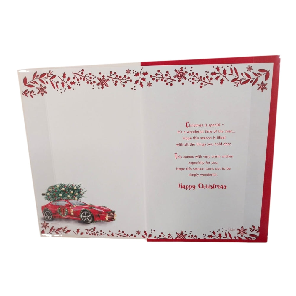 To a Special Dad Die Cut Car Design Christmas Card