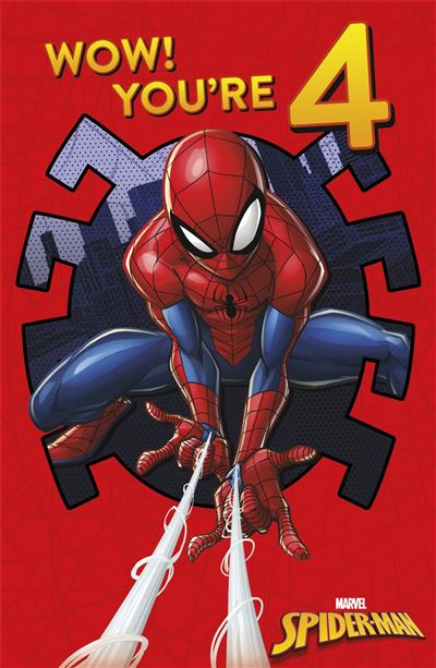 Marvel Spiderman Design Age 4 Birthday Card