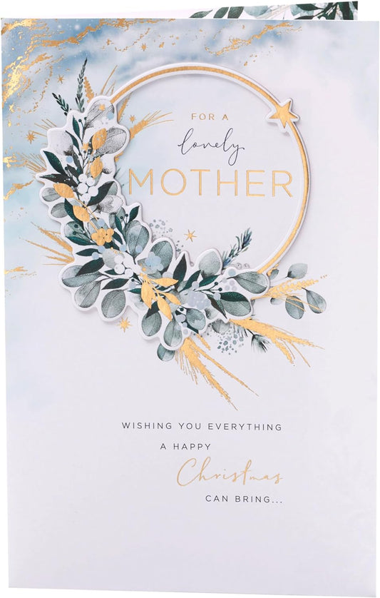 Mother Christmas Card Floral Design 