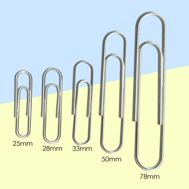 Pack of 1000 Round End Paper Clips 50mm
