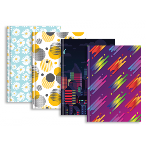 A5 Casebound 72 Sheet Reint Ruled Notebook with Margin