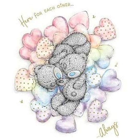Here For Each Other Always Tatty Teddy And Hearts Design Greeting Card