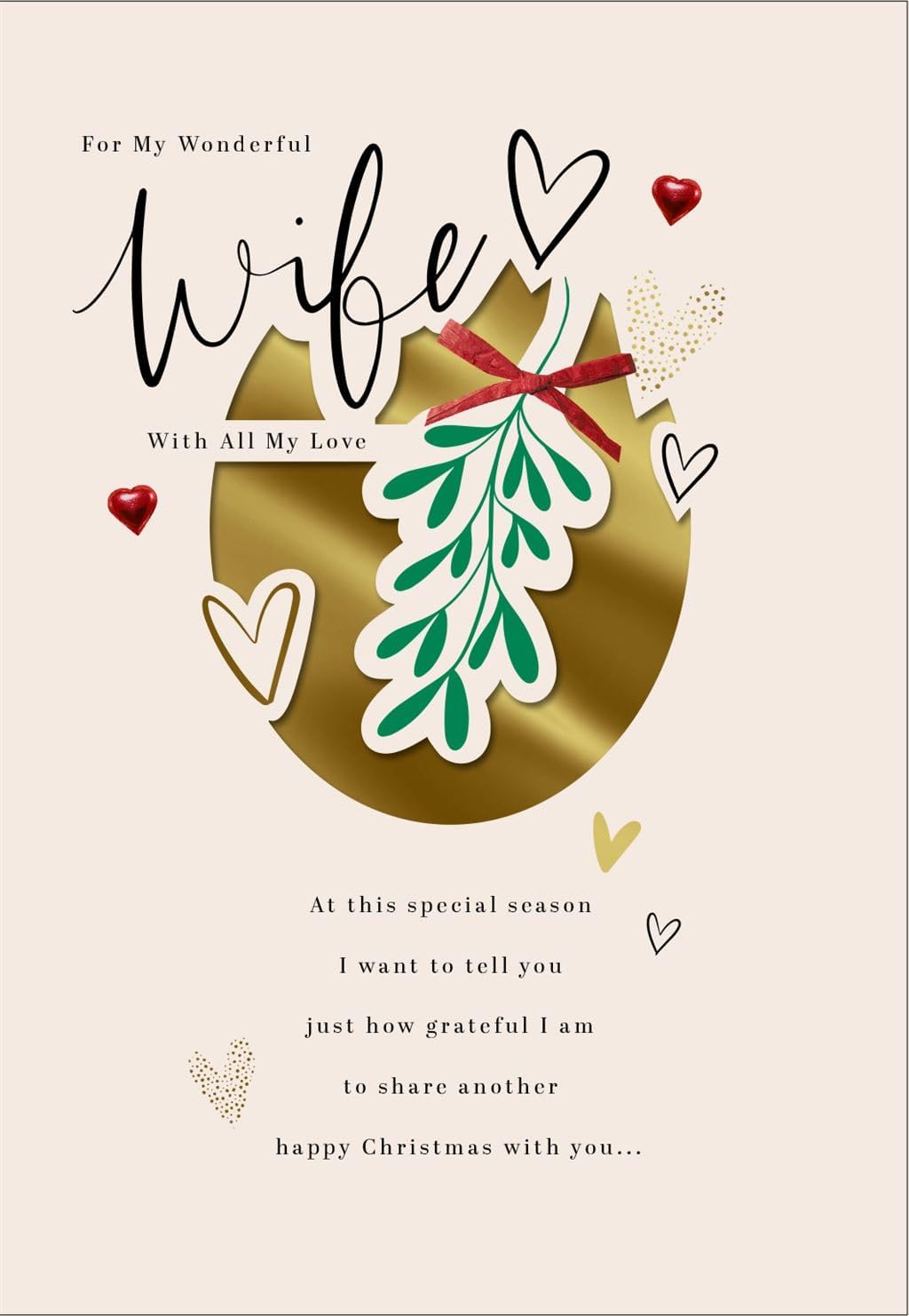 Romantic Festive Design Wife Christmas Card