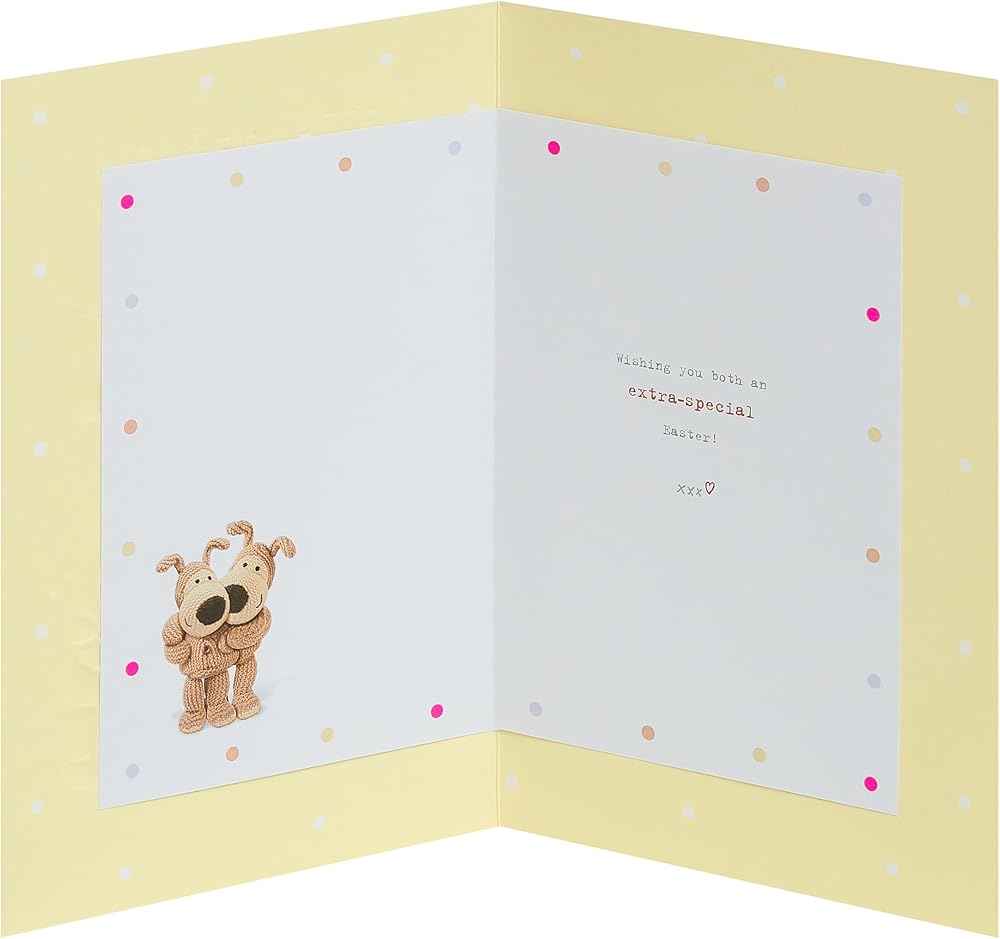 Boofle Standing Holding Eggs Both Of You Easter Card