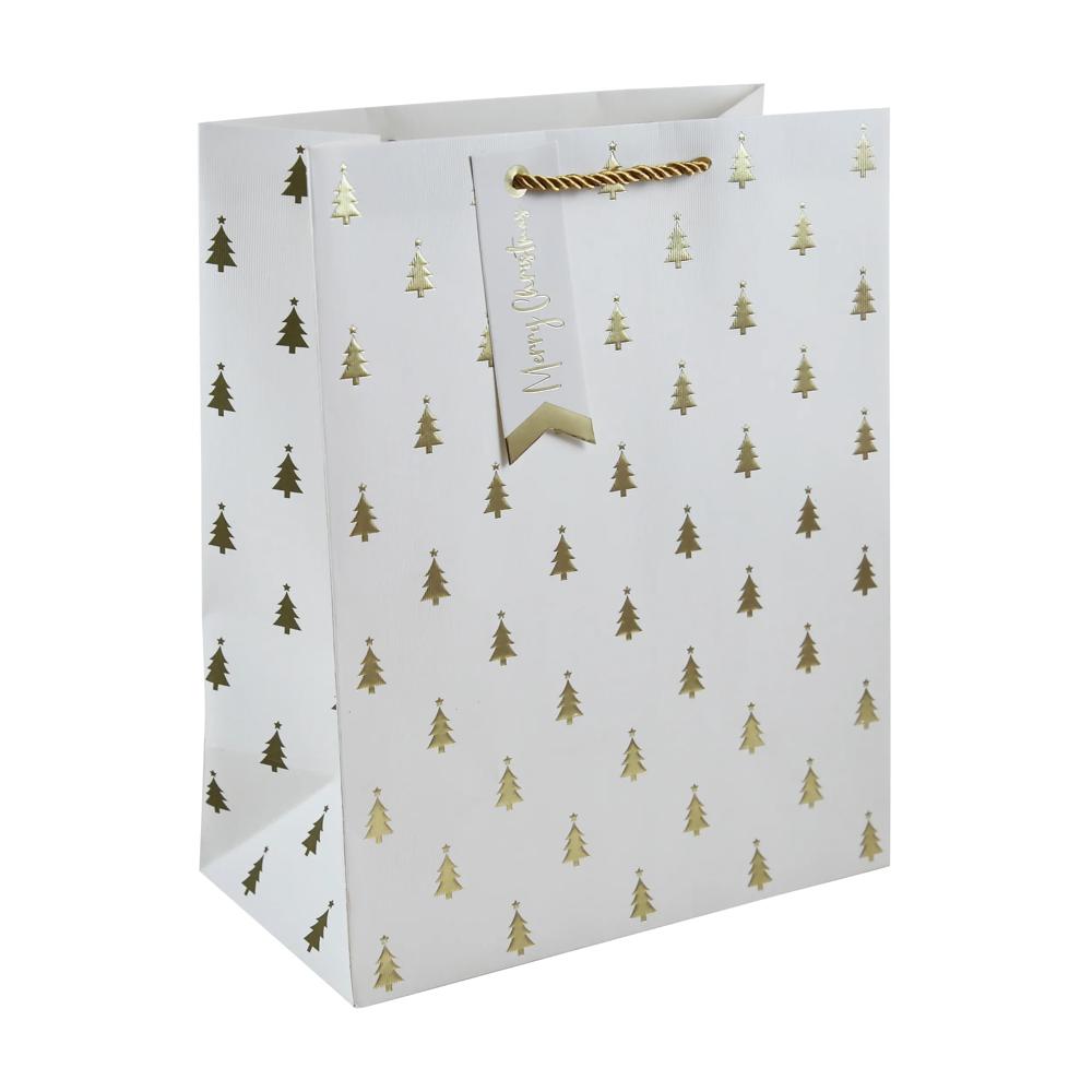 Gold Embossed Christmas Tree Large Gift Bag