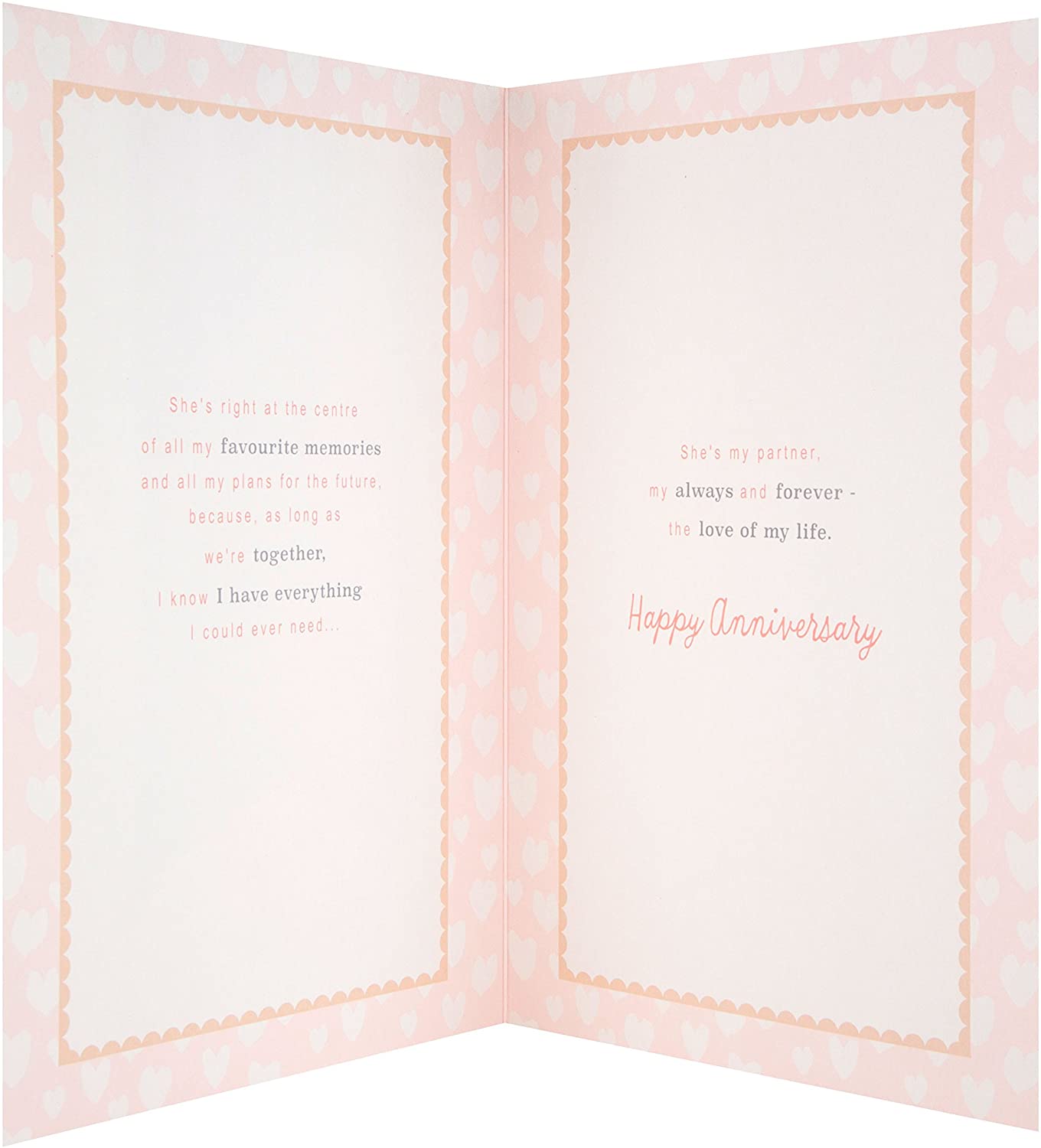 Wife Anniverssary Card Glitter Finished Heart Design