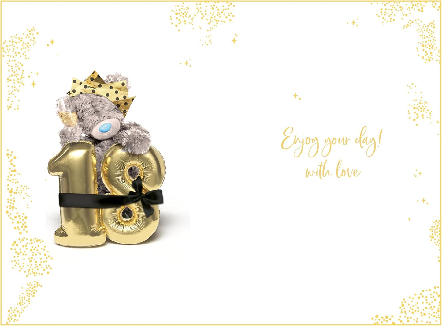Bear With Balloons 3D Photo Finish Keepsake 18th Birthday Card