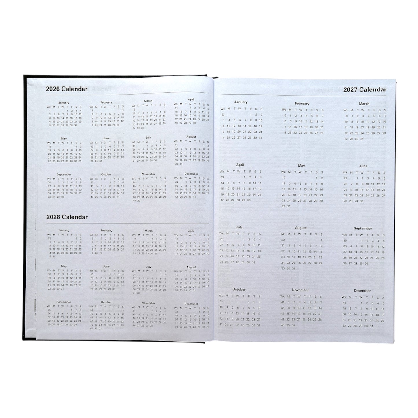Janrax 2027 A4 Day Per Page Burgundy Desk Diary