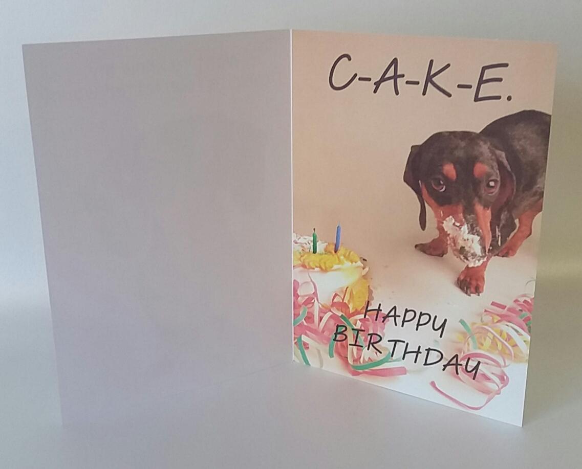 My Favourite Four Letter Word? Humour Cake Birthday Greetings Card