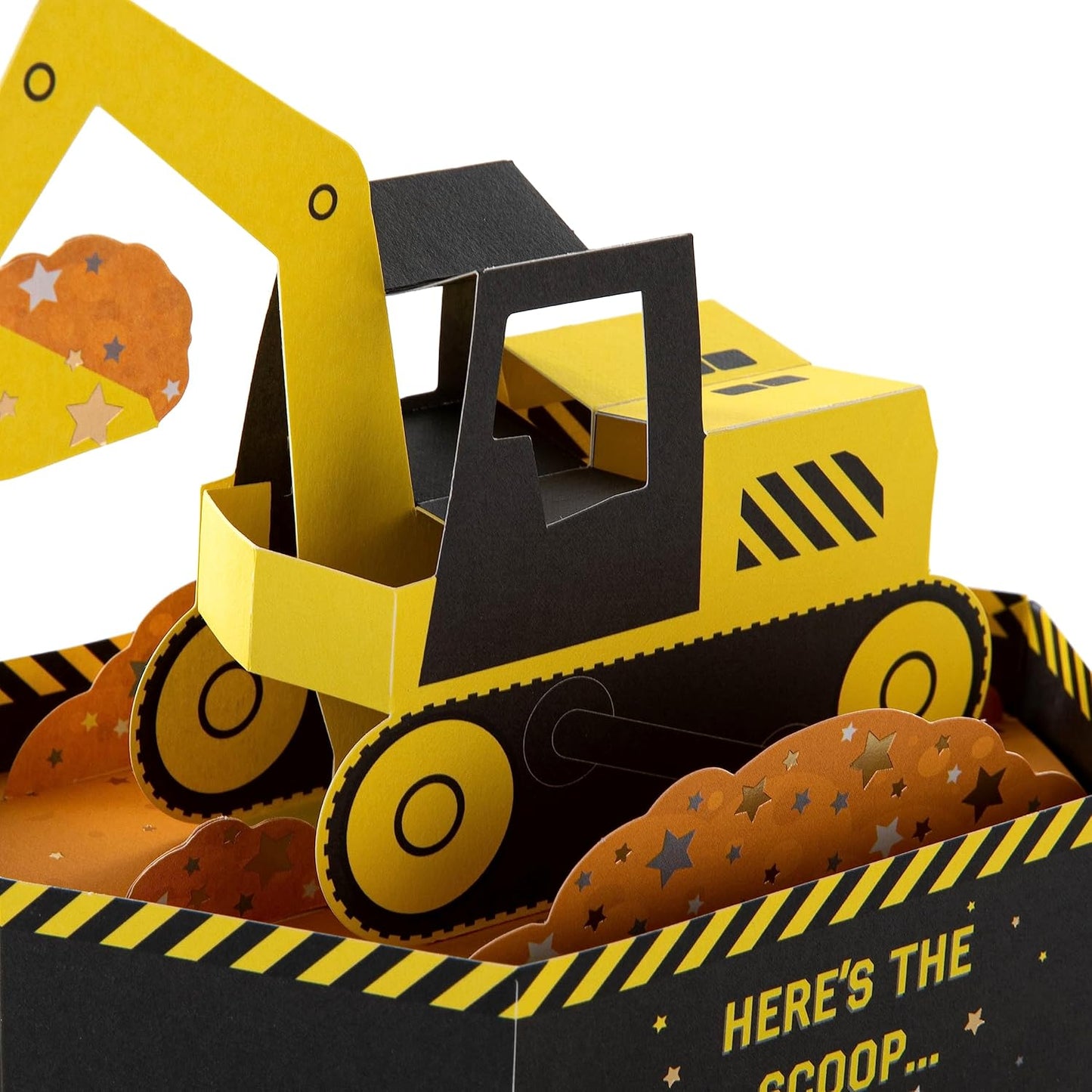 3D Pop-Up Digger Design Kids Birthday Card