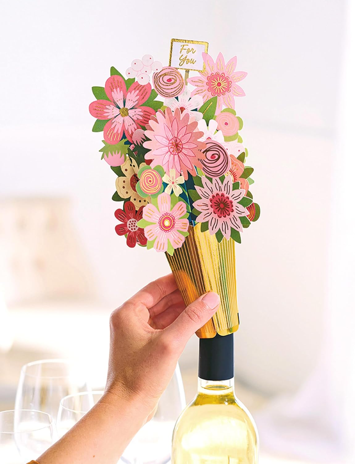 Floral Design Bottle Topper for Her Birthdays/Weddings/Mother's Day