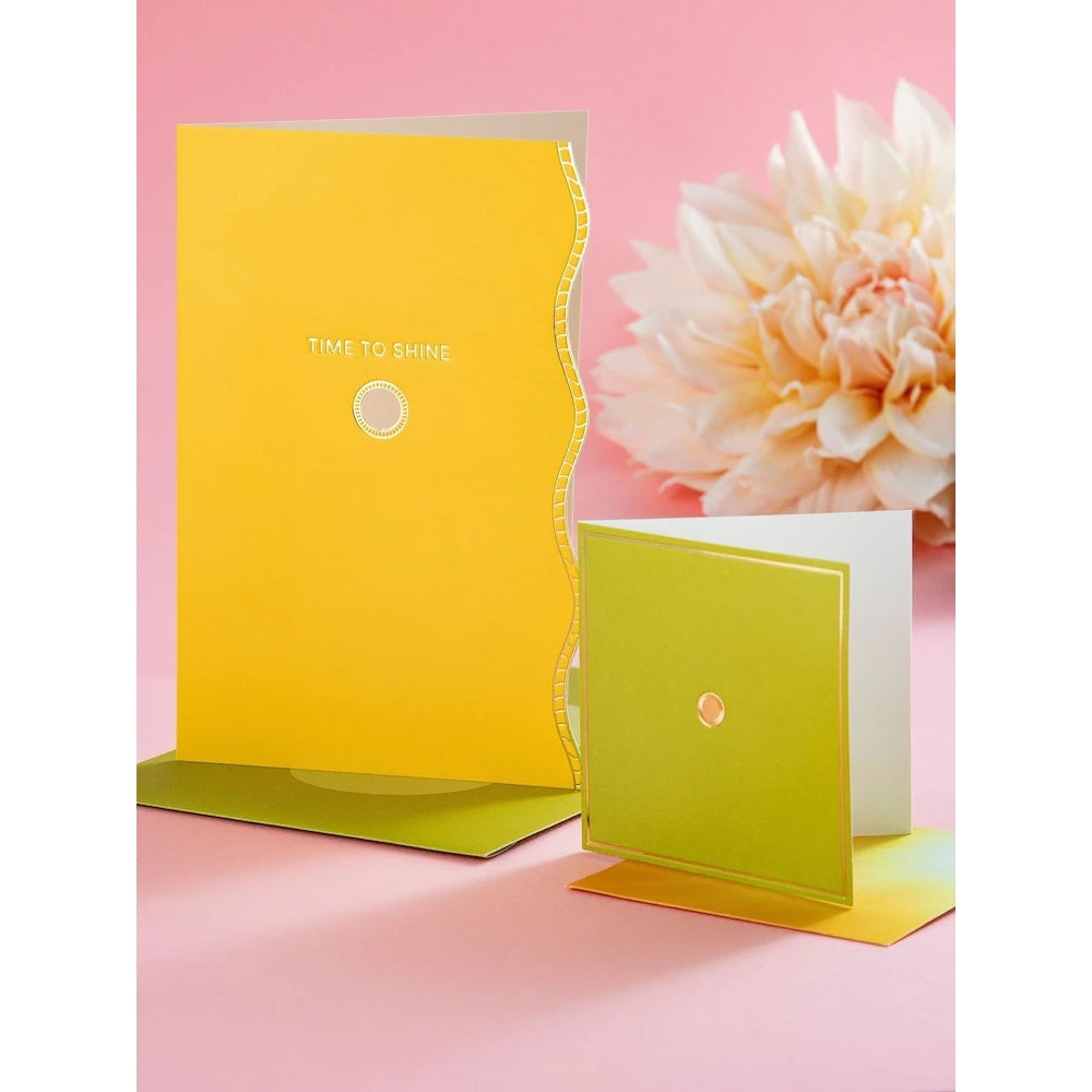 Yellow Green Premium 'Time to Shine' Open Card Vivid Aura