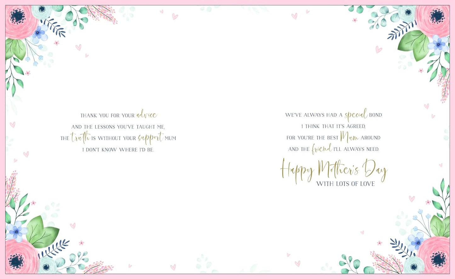 Floral Circle Luxury Boxed Handmade With Gems and Bow To Mum Mother's Day Card