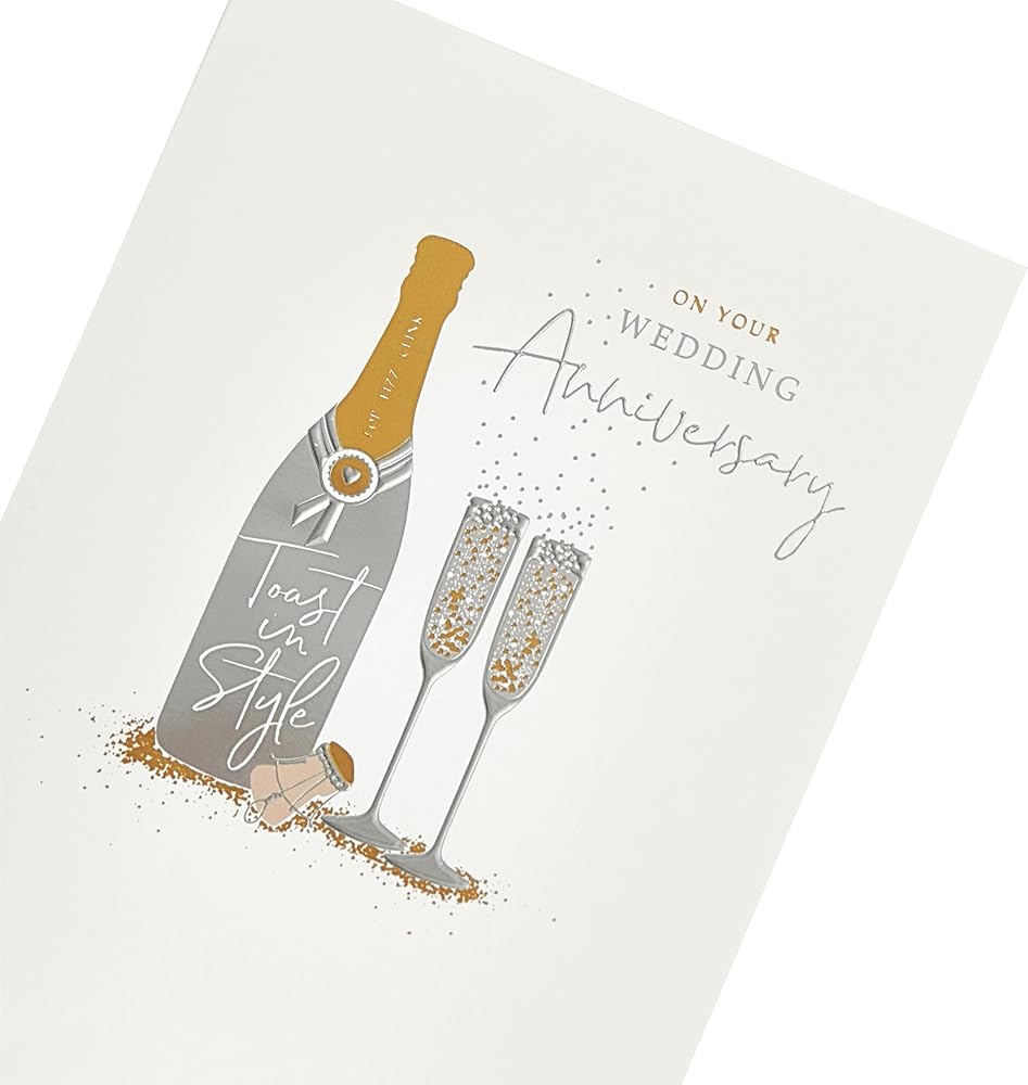 Champagne Glasses Design Anniversary Card