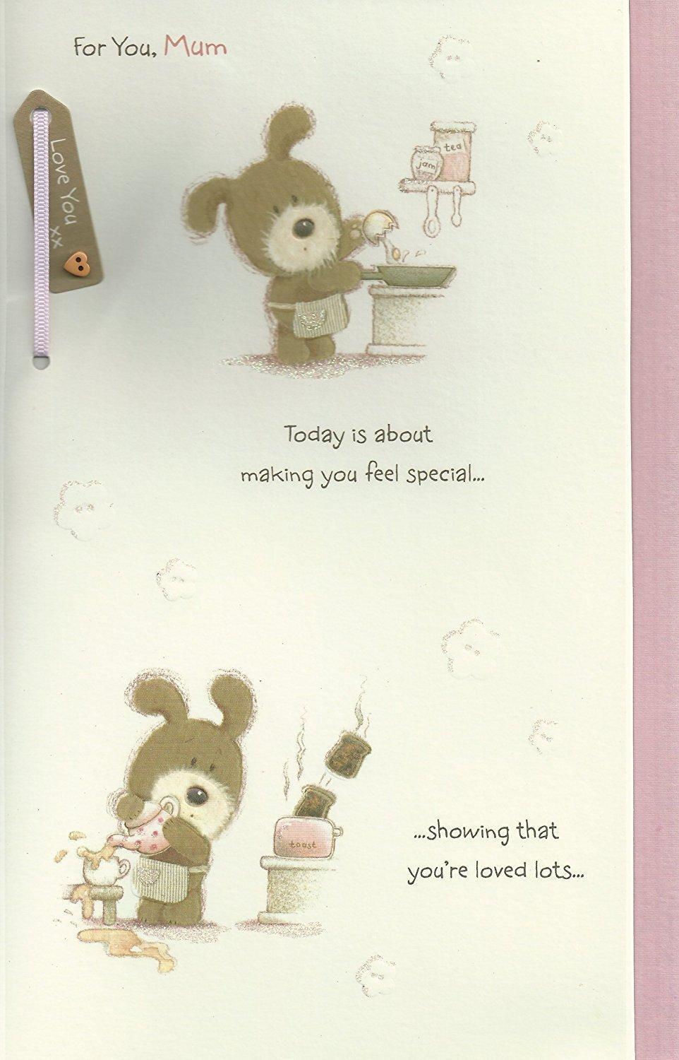 Mum Happy Mother's Day Adorable Lots Of Woof Handmade Greeting Card
