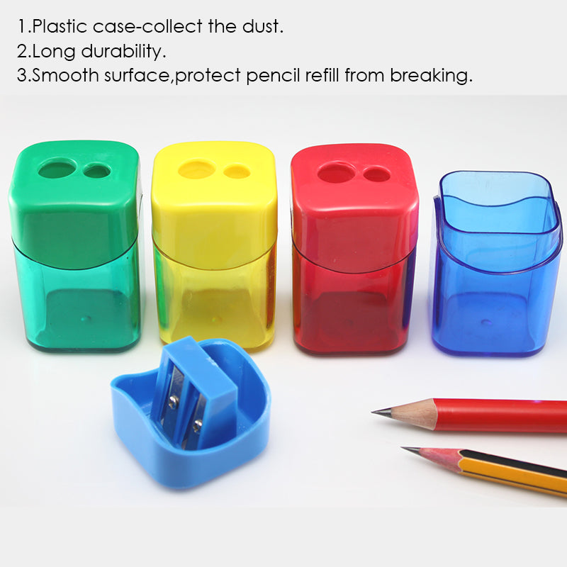 2-Hole Plastic Canister Pencil Sharpener