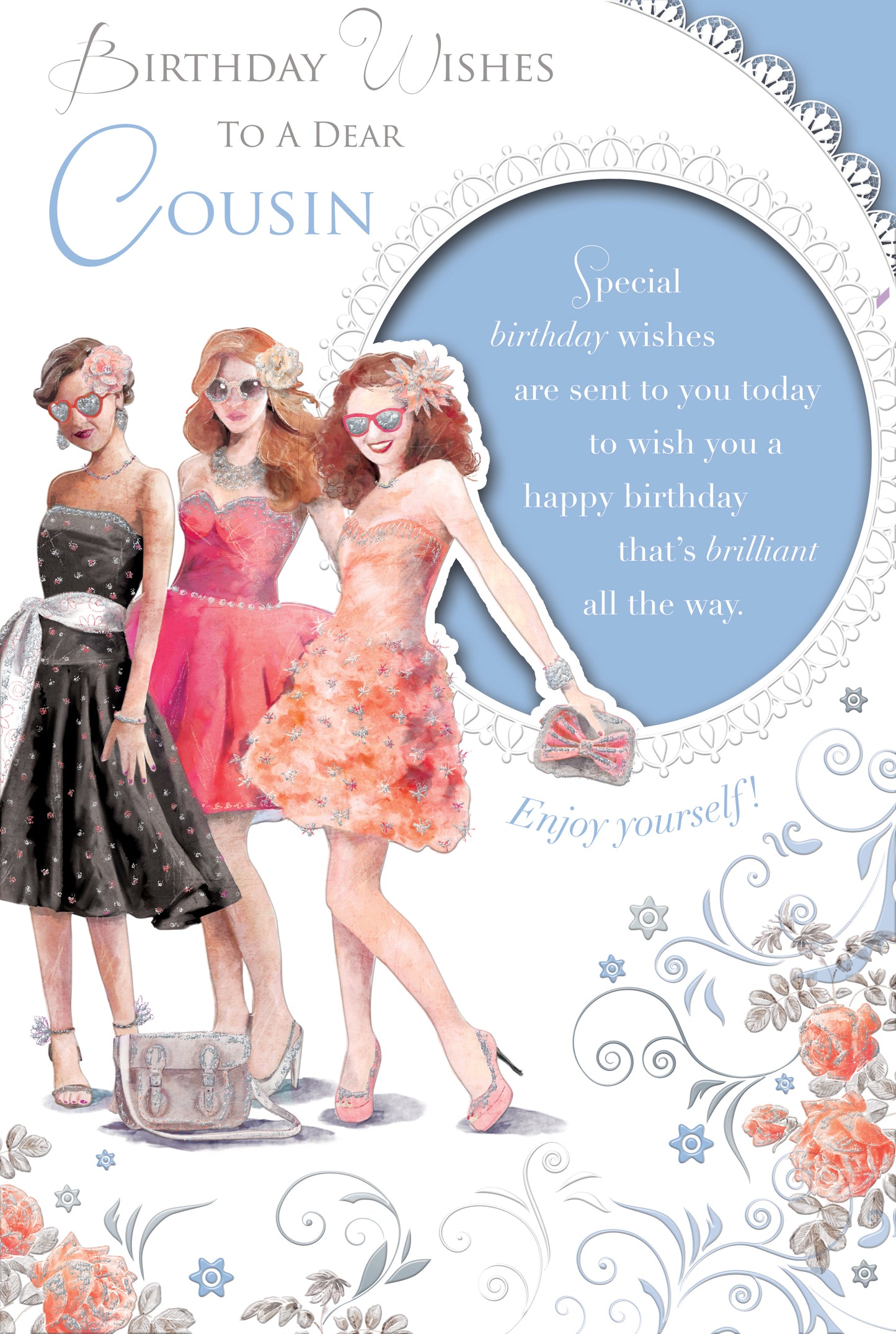 Birthday Wishes To A Dear Cousin Beautiful Ladies Design Female Celebrity Style Card