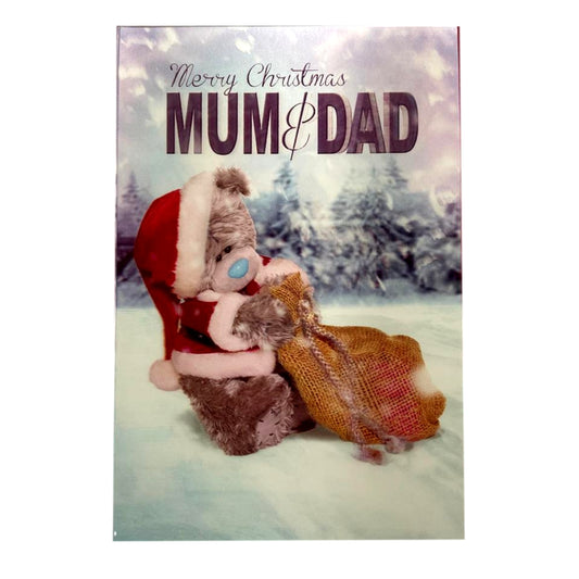 3D Holographic Mum And Dad Me to You Bear Christmas Card