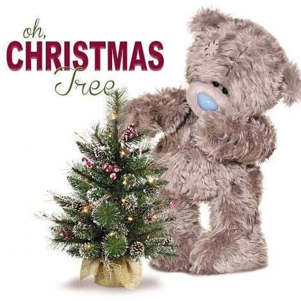Bear with Xmas Tree 3D Holographic Christmas Card