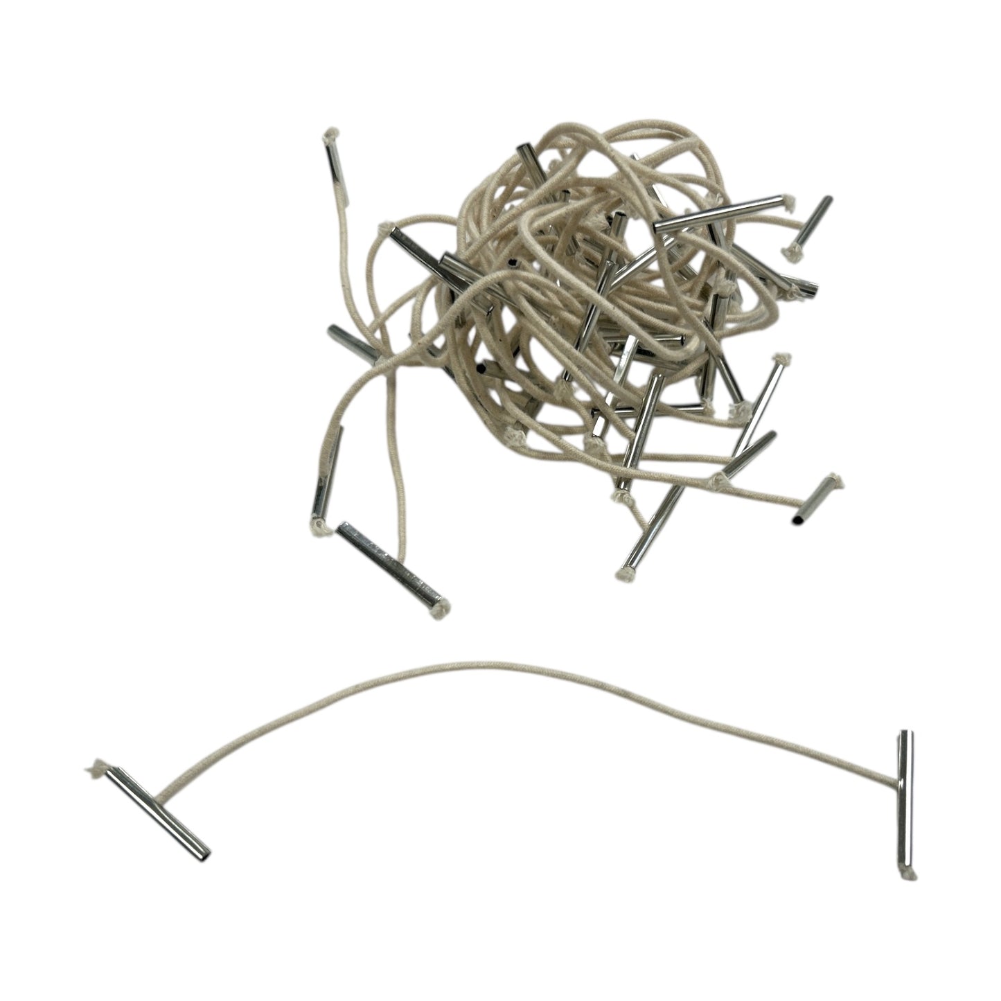 Pack of 1000 Elastic White 152mm Metal End Treasury Tags