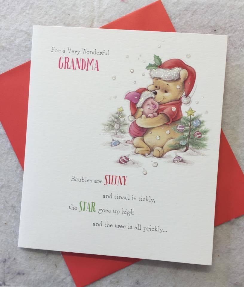Wonderful Grandma Winnie The Pooh With Baby Christmas Card
