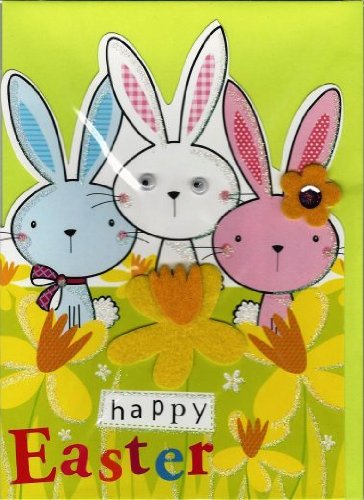 Happy Easter Card With Googly Eyed Bunnies