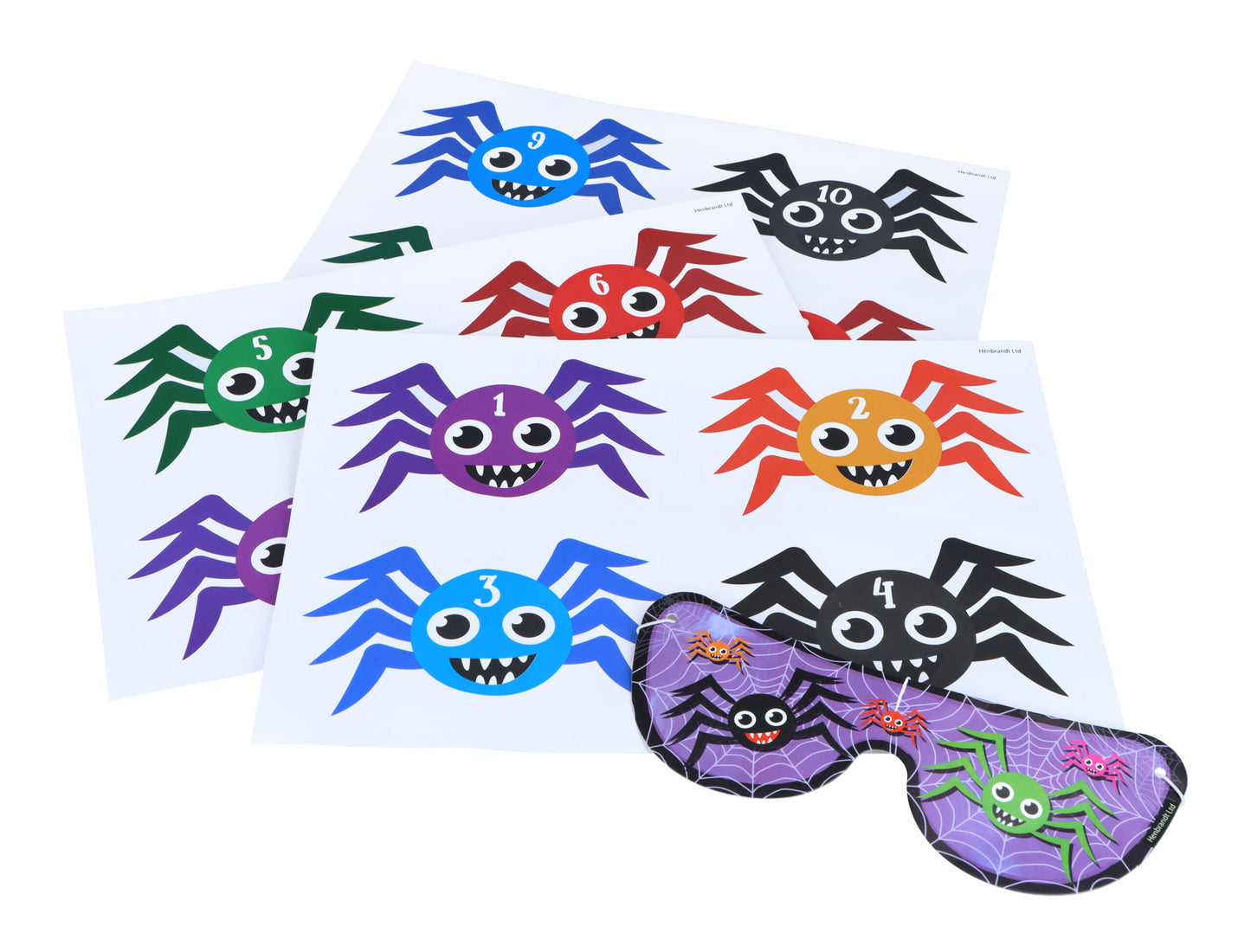 12 Packs of 14 Pieces Stick The Spider on the Web’ Halloween Party Game