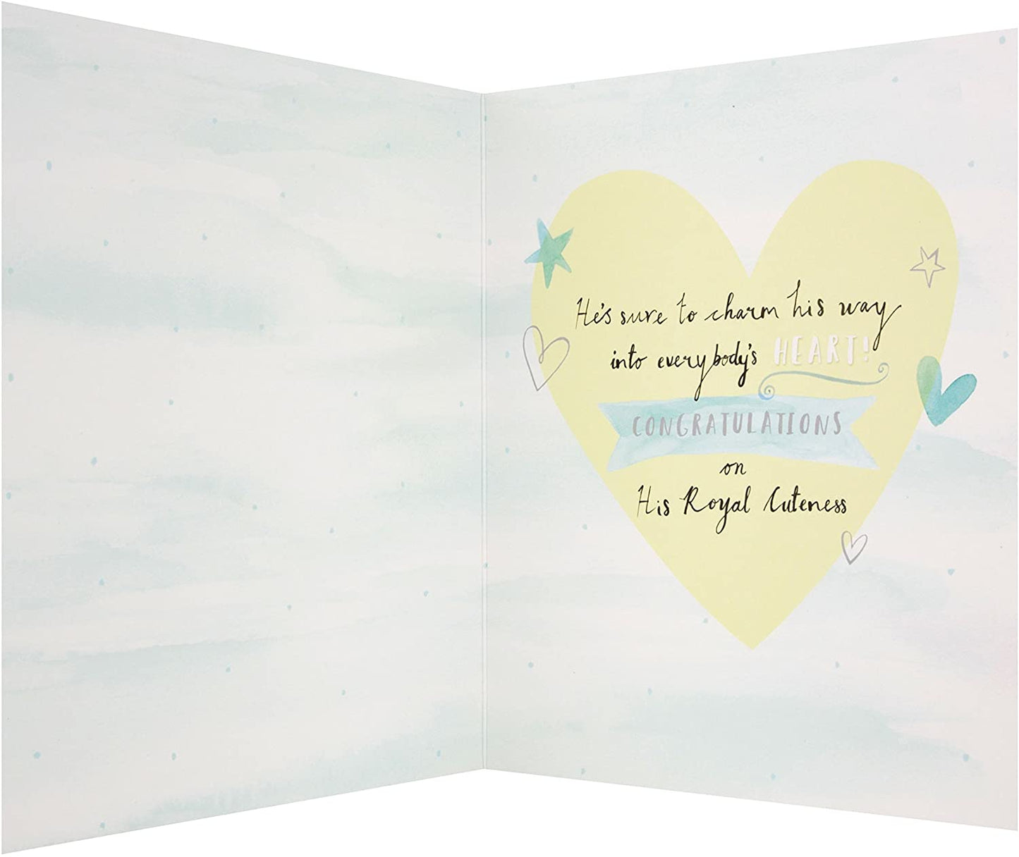 Baby Boy Card A New Little Prince to Love Forever Heart Design 