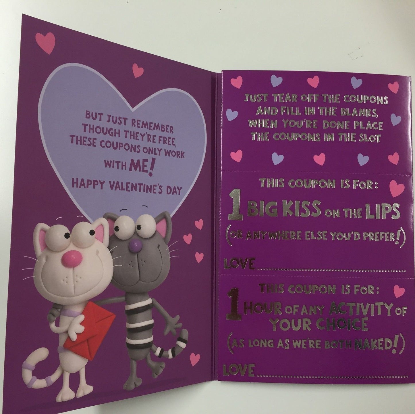 To My Lover Humour Valentine's Day Greeting Card With Love Tokens